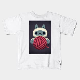 (Greeting Card) Yarn Kitty - Blue-Point Kids T-Shirt